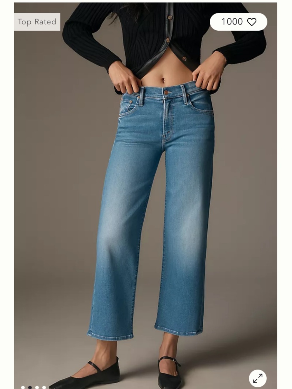 MOTHER Light Blue Cropped Straight Jeans